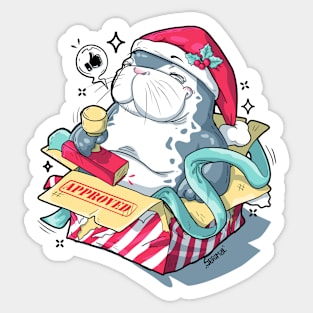 Christmas seal of approval pun Sticker